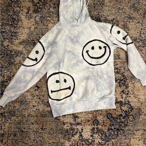 Market Studios Smiley Face Tie-Dye Hoodie Light Blue See PICS Medium